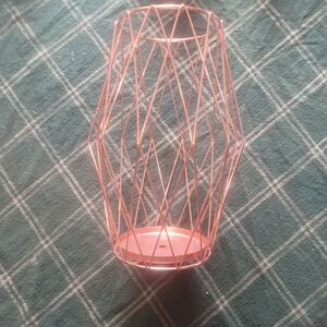 10" Rose Gold Geometric Wire Candle Holder / Floral Vase